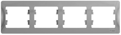 Рамка горизонтальная Systeme Electric Glossa 4-м. алюминий фото Рамка горизонтальная Systeme Electric Glossa 4-м. алюминий картинка